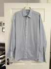 Turnbull And Asser Men’s Shirt White And Blue Pinstripes 16.5” 42cm