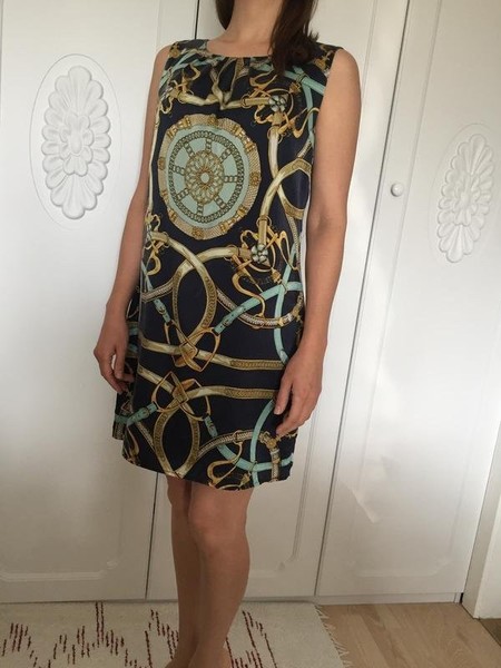 Women Hallhuber Dress Navy Silk 38 / M / 46