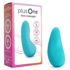 plusOne Vibrating Mini Soft Touch Massager, 10 Vibration Settings, Waterproof
