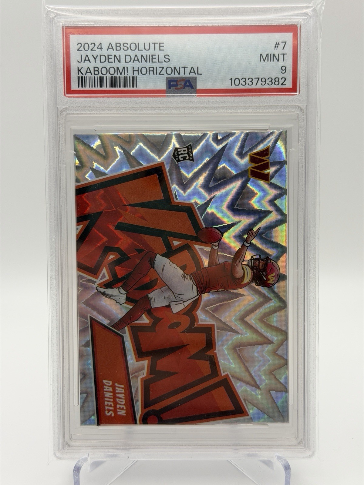 JAYDEN DANIELS 2024-25 ABSOLUTE KABOOM! HORIZONTAL ROOKIE SSP RC PSA 9