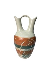 Vintage Southwestern Wedding Vase Ceramic Pitcher 9โ H Made in USA