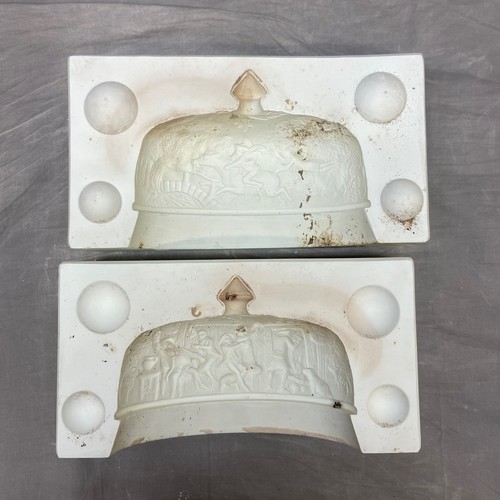 Vintage White Horse No 740 Ceramic Slip Casting Mold Butter Dish Lid