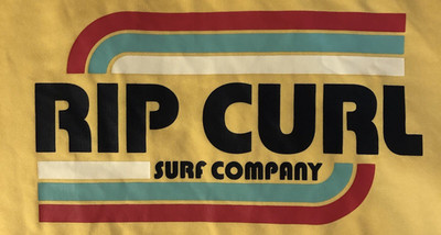Rip Curl Surf Retro Look T-Shirt Men's XL UPF 50+ Yellow Performance Logo