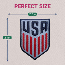 USA Soccer Patch United States National Team Embroidered Iron On Sew On 3" logo