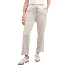 Kirkland Signature Women's Lightweight Crop Pant, Cream, Size: Medium