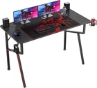 K-Shaped Gaming Desk PC Computer Table Cup Holder Headphone Hook Home Office