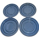Vtg Dansk Nielstone Blue Saucers Speckled Large 6⅞" Made in Japan A+! x4 Plates
