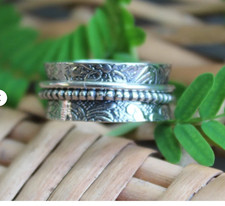 Wide Band Thumb Ring Silver Spinner Ring Silver Fidget Ring 925,AllSize