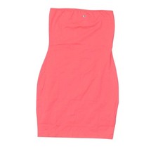 Tommy Hilfiger Women's Pink Bodycon Dress L Cotton Blend Solid Strapless