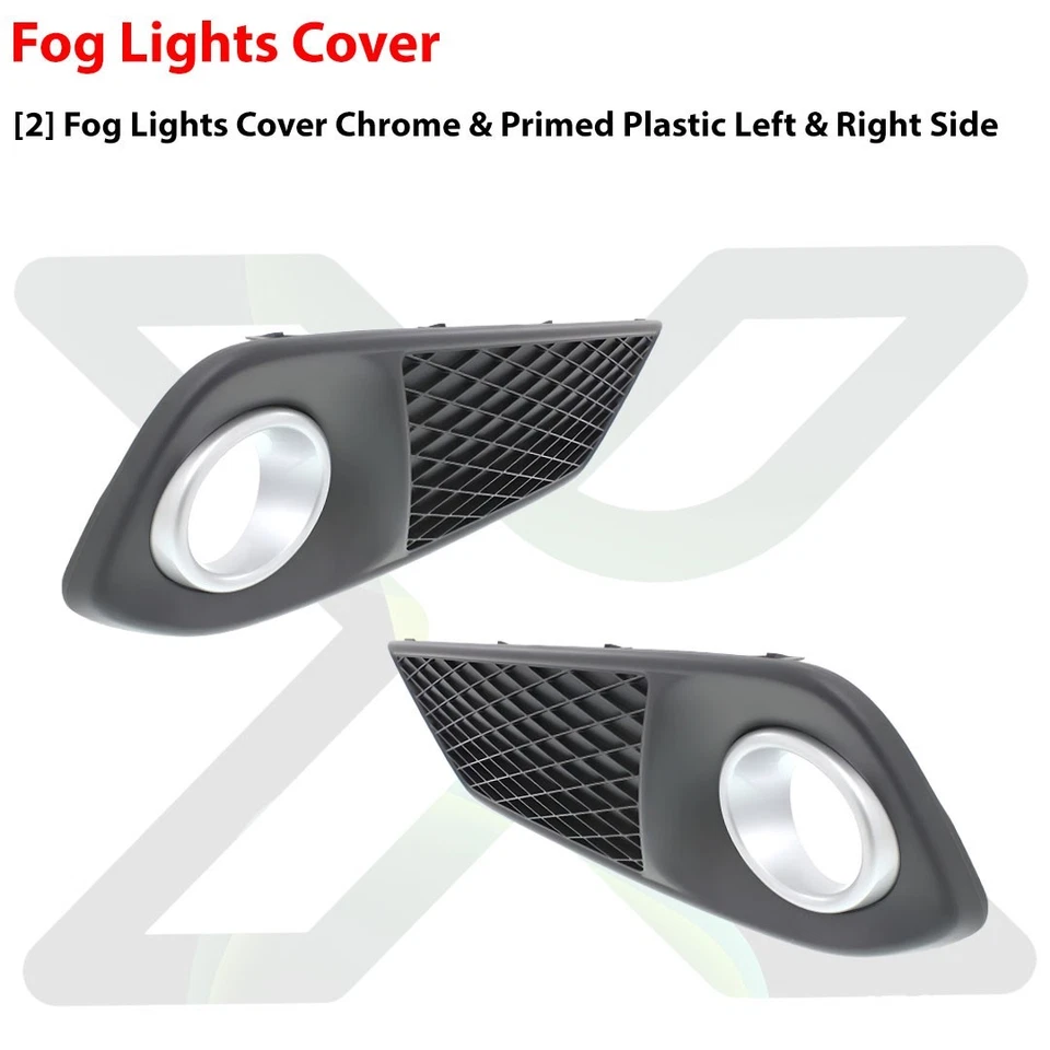 Front Fog Lights Cover Chrome & Primed Left & Right Side For 2013-2015 Acura RDX — 第 2/4 张图片