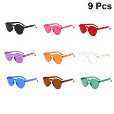 9 Pcs Party Sunglasses for Adults Colored Eyeglasses Colorful Bulk