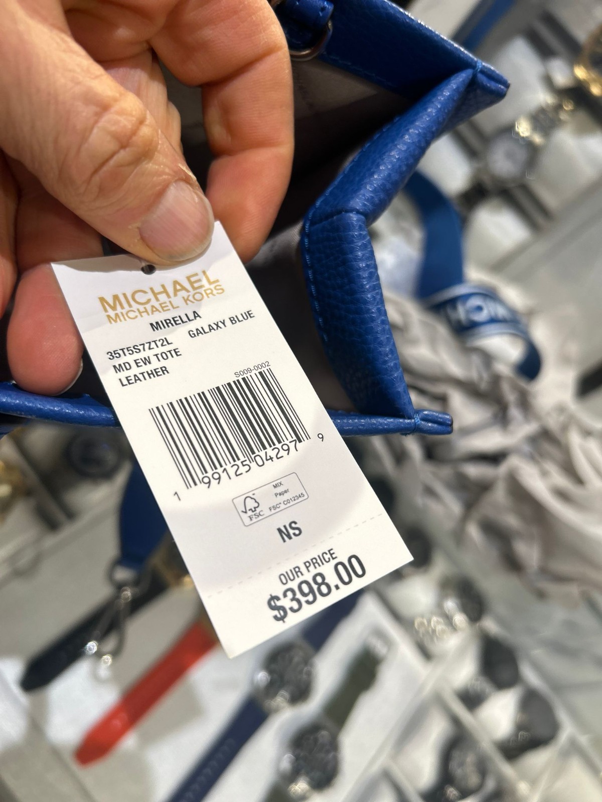 Michael Kors Mirella Medium Crossbody Tote Bag Purse Leather Blue Shoulder Lady thumbnail 11