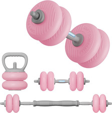 Adjustable Dumbbell Set 13LB/18LB/22LB/35LB, 4-In-1 Soft Shell Weight Set with C