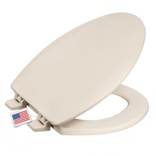 Heavy-Duty Elongated Toilet Seat, Wood Core with Scratch-Resistant Plastic Finis