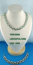 DEMI PARURE MARIAGE COLLIER TRIFARI© "ALBACORA" + LEDO (POLCINI) ARMBAND,USA1955