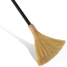 Natural Whisk Sweeping Black Handle Broom - Brooms for Wedding Jumping Ceremo...