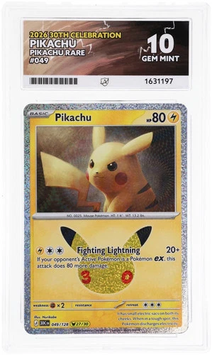 ACE 10 Pikachu 049/128 30th Celebration Pokemon Gem Mint