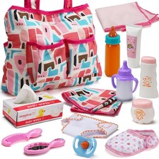 14 Pack Baby Doll Accessories, Feeding and Caring Set Includes...