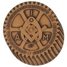 Brass Iamaw Machinists Aerospace Workers Union Vintage Belt Buckle AW Iam 1970s