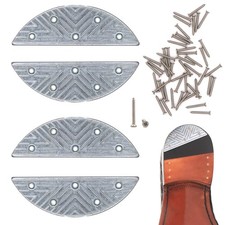 2 Pair Metal Heel Plates Sole Repair Kit with Screw Nails Shoes Heel Taps Tips
