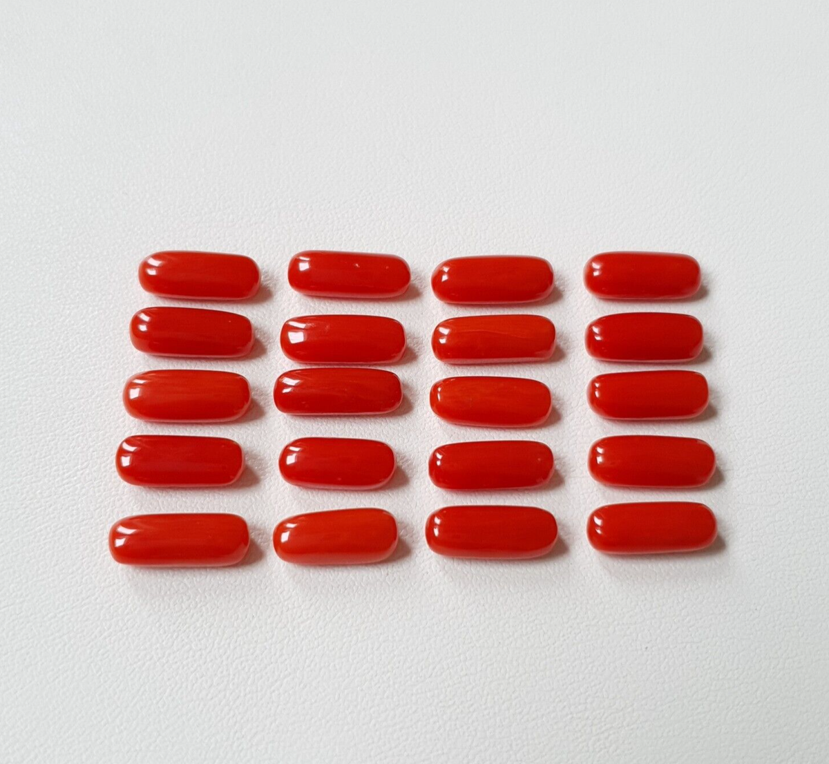 Lot De Cabochons En Corail Rouge 100% Naturel De Méditerranée (Italie) - 50 Carats - Pour Bijoux