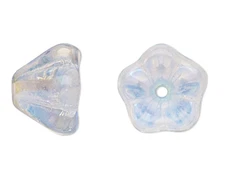 Bead, Flower, 20 Czech Pressed Glass 8.5x6.5mm Cone Bell Beads with 1mm Hole