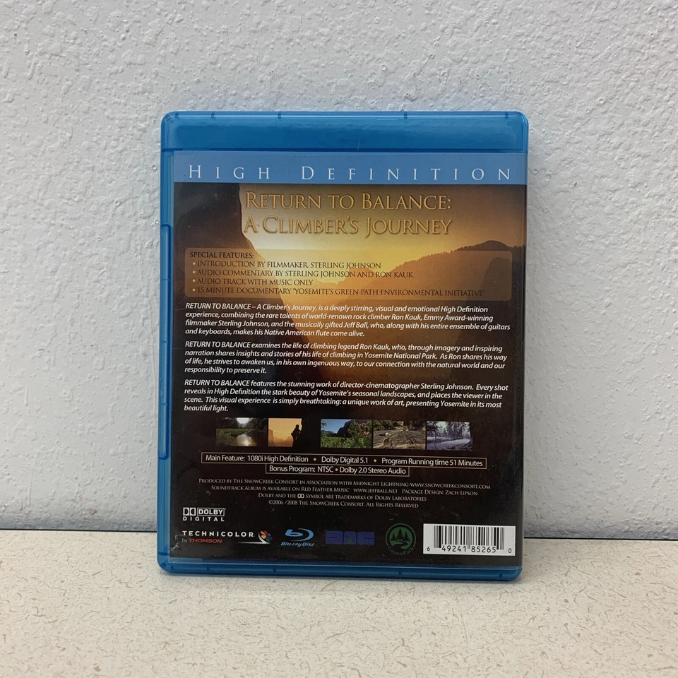 Blu Ray Return to Balance: A Climber's Journey High Definition Rock Climber Life - Image 2 of 4