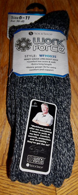 SockShop WORK FORCE Heavy Gauge Long Boot Sock 6-11 US/39-45  Eu WFH0035 NWT