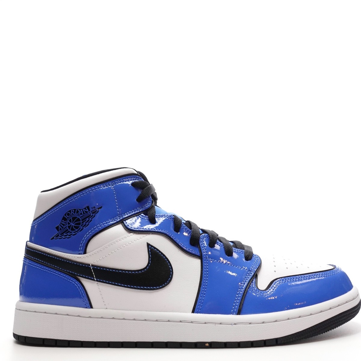 Nike Air Jordan 1 Mid Signal Blue White Patent Leather Nike Air Jordan 1 Mid Signal Blue White Patent Leather