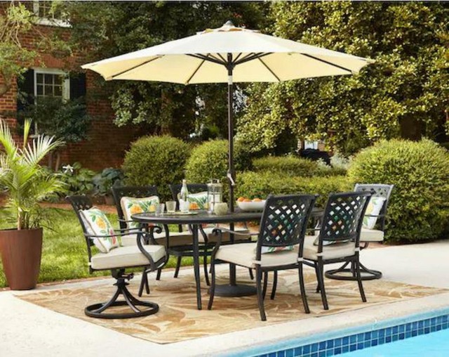 Darlee 9 Ft Aluminum Bar Height Auto Tilt Patio Market Umbrella Brown For Sale Online Ebay