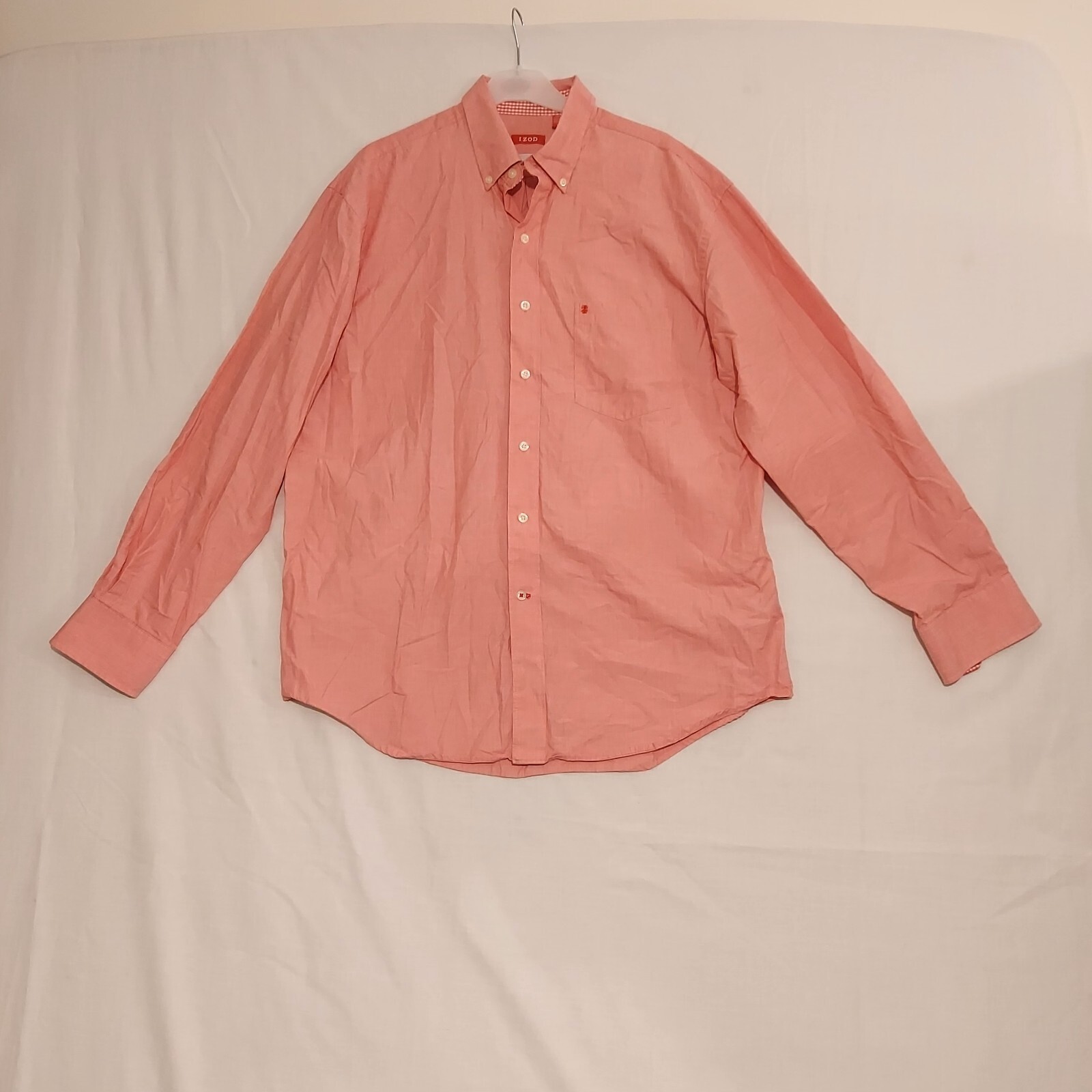 IZOD Men's Large Pink Premium Essentials Long Sleeve Button-Down Shirt-image
