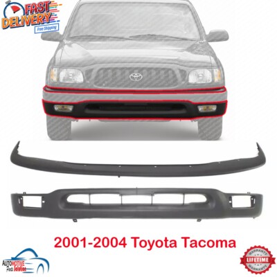 NEW FRONT BUMPER LOWER VALANCE & BUMPER FILLER 2PC FITS 2001-2004 TOYOTA TACOMA