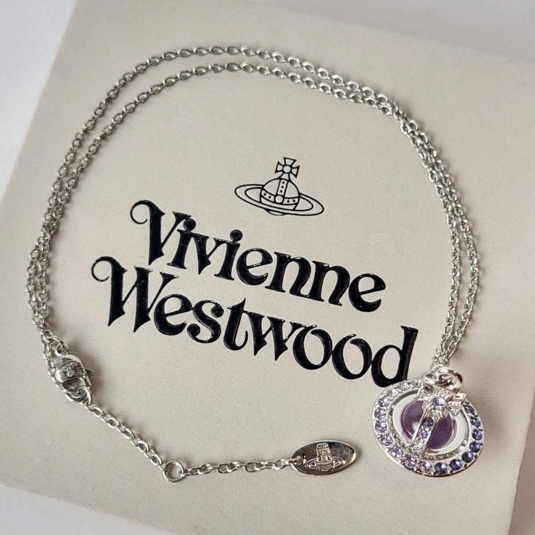 Vivienne Westwood CLARETTA orb necklace purple Mint | eBay