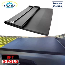 Tonneau Cover Soft 3-fold 8FT Long For 2002-2023 Dodge Ram 1500 2500 3500