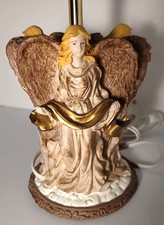 Angels Table Lamp 18.5 in tall 5.5 in diameter Gold  White