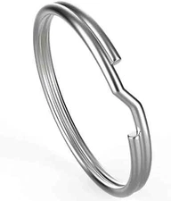 Key Ring/Key Chain, 50 Pack 1.25 inches 32mm Split Round Metal Silver Keyring