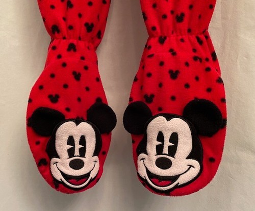 DISNEY Fleece MICKEY Footie Pajamas - SIZE Mens S/M sleepwear kids ONE PIECE PJs - Picture 3 of 6