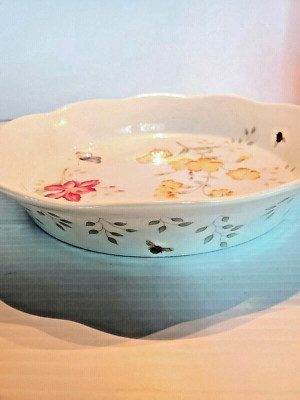 Lenox Butterfly Meadow Deep Pie Dish Plate NEW IN BOX! 