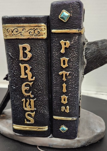 Black Crow Light Up Books Spooky Decor Magic Brews Poisons 7" NEW - Picture 8 of 8