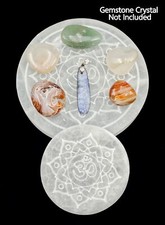 Selenite Crystal Cleanse Round Circle Chargin...