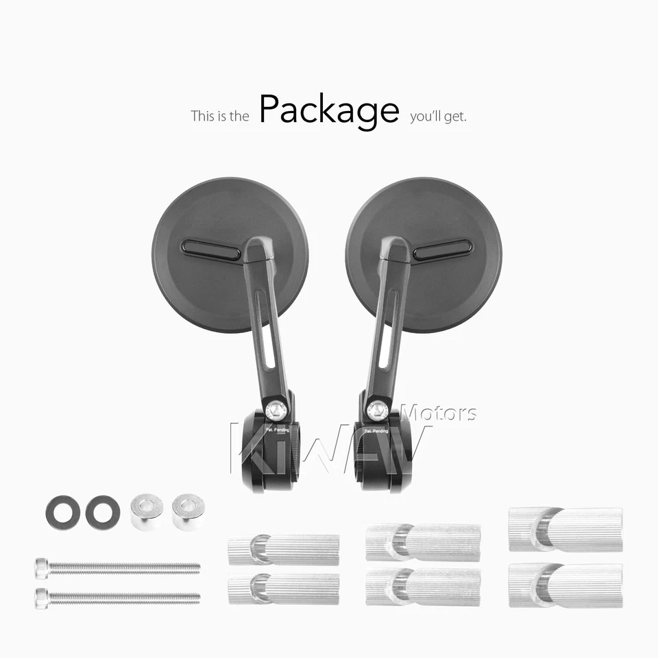 Espejos retrovisores de extremo de barra pesados delgados OJO redondos negros para Harley '96-'17 Dyna excepto FXDLS Foto 3 de 4