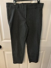 Liz Claiborne Pants Career Womens Size 12 Emma Classic Black Ankle Geometric LNC