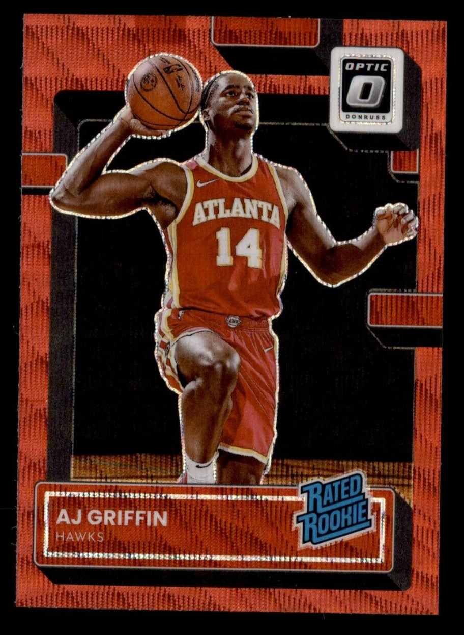 2022-23 AJ Griffin RC #204 Donruss Optic Rated Rookie Red Wave Prizm Color Match