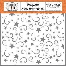 Crafts EP Plastic Stencil 6X6 Spooky Halloween Witching Swirls Stars
