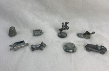 Lot of 8 Pcs Vintage Monopoly Game Pieces Metal Replacement Parts Tokens 1961
