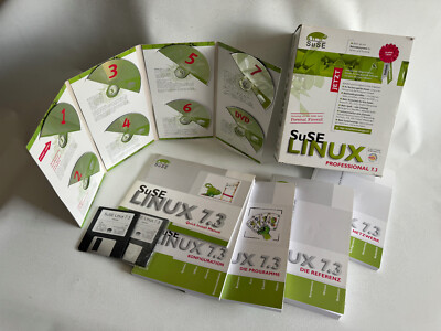 SuSE Linux 7.3 Professional Komplettpaket 7x CD 1x DVD 2x Disketten Deutsch
