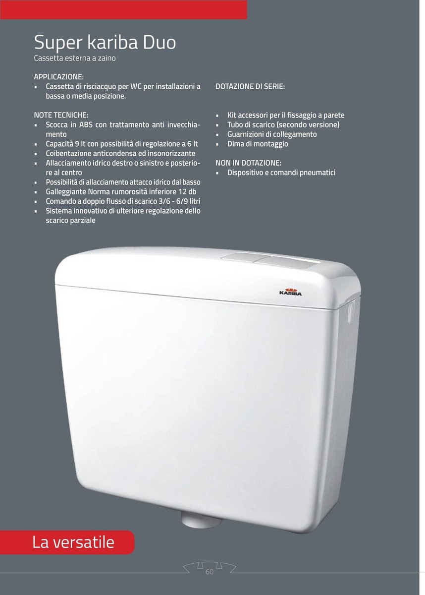 Cassetta WC In ABS Super Kariba Duo - Capacità 9/6 Litri, Doppio Scarico, Con Accessori - Foto 9