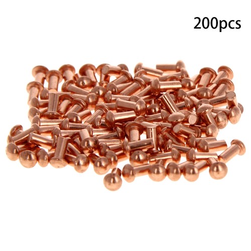 20PCS Copper Round Head Solid Rivets - 0.20" Dia X 0.63" Length Shank Metal Stud Fasteners