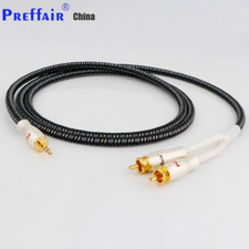 3.5mm HiFi OCC Silver Plated RCA Cable Male To 2X Male Audio Balanced Connectors