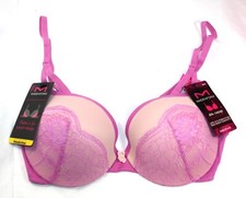 NWT MAIDENFORM PUSH UP and IN bra wonderbra plunging neckline dm9900 ORCHID PINK